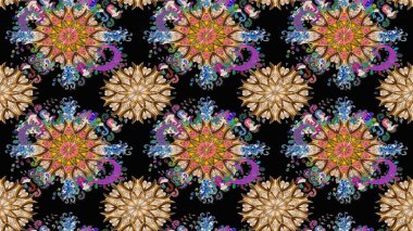 Siyah renkli çiçekler. Renkli Yaz Temalı eskiz kalıbı. Çiçekli eskiz çizimi. Düz Çiçek Elementleri Tasarımı.