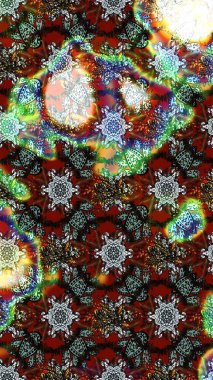 Çiçekli güzel suluboya desen. Raster illüstrasyonu. Kahverengi, gri ve yeşil renklerde.