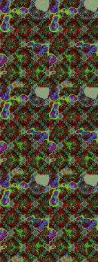 Raster illüstrasyonu. Yeşil, kahverengi ve gri renklerde. Anti-stres için Raster soyut şablon sayfası.