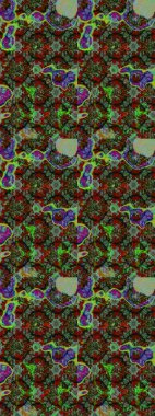 Raster illüstrasyonu. Yeşil, kahverengi ve gri renklerde. Anti-stres için Raster soyut şablon sayfası.