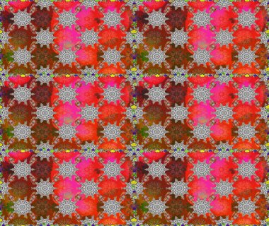 Düz çiçek öğeleri tasarım. Güzel kumaş deseni. Raster çizimde sorunsuz çiçek desenli. Bahar Tema Dikişsiz desen arka plan rengi.