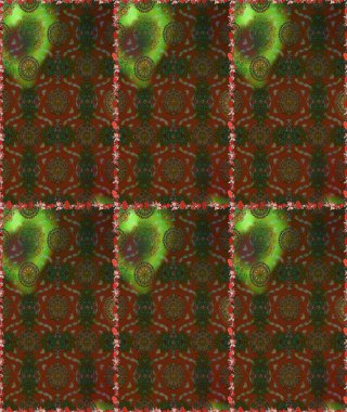 Düz Çiçek Elementleri Tasarımı. Kahverengi ve yeşil renkli çiçekler. Çiçeksiz desenli arka plan, yaz çiçekleri. Renkli Bahar Teması Kusursuz Arkaplan.