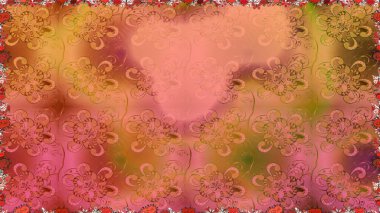 Raster illüstrasyonunda kusursuz çiçek deseni. Düz Çiçek Elementleri Tasarımı. Renkli Yaz Temalı Kusursuz Arkaplan. Turuncu ve pembe renkte çiçekler.