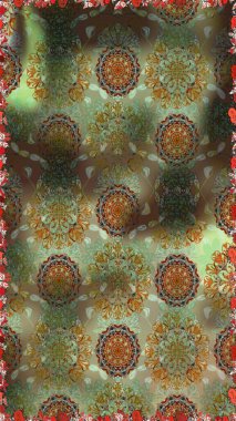 Raster illüstrasyonunda kusursuz çiçek deseni. Renkli Bahar Temalı Kusursuz Arkaplan. Düz Çiçek Elementleri Tasarımı. Güzel kumaş deseni.