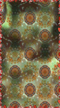 Raster illüstrasyonunda kusursuz çiçek deseni. Renkli Bahar Temalı Kusursuz Arkaplan. Düz Çiçek Elementleri Tasarımı. Güzel kumaş deseni.