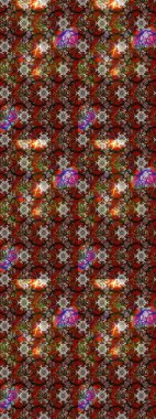 Çiçekler, dallar, bitkiler ve çiçekler. Raster illüstrasyonu. Güzel kumaş deseni. El çizimi.