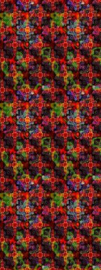 El çizimi, soyut ve süslü elementler. Suluboya resim taklit Raster çizimi. Yaz çiçekleri teması. Klasik çiçekler. Kahverengi renkler.