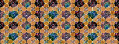 Turuncu renkli turuncu kıvırcık çiçekler. Klasik çiçek tasarımı elementleri. Raster illüstrasyonu.