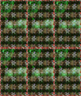 Küçük çiçekli kusursuz yay deseni. Suluboya stilinde gri ve yeşil renklerde. Raster illüstrasyonu.