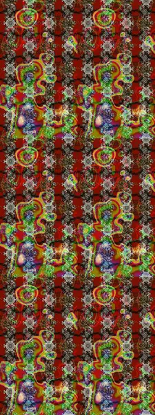 Kahverengi, kırmızı ve gri renklere karalamalar çizilmiş çiçek deseni. Raster illüstrasyonu.