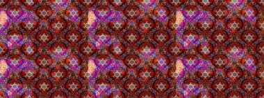 Halk tarzı. Moda baskıları için zarif bir şablon. Parlak renkli çiçekleri ve kahverengi, kırmızı ve pembe renkte yaprakları olan harika bir çiçek deseni. Modern çiçek arkaplanı.