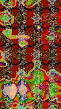 Yatak çarşafları, ceket, paket tasarımı, kumaş ve moda kavramları için tekstil baskısı. Çiçekleri, deniz kabukları, mandalaları ve suluboya efektleriyle donanma geçmişi. Çizim kalıbı etnik tasarım.