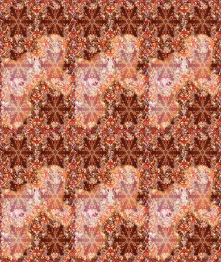 Kahverengi ve turuncu renkli çiçekler. Çiçeksiz desenli arka plan. Tişört baskısı için çiçek boyama rasteriName.