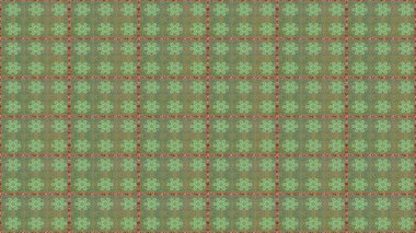 Yeşil ve nötr renklerde çiçekler. Kumaş desenli papatya çiçekleri ayrıntıları.