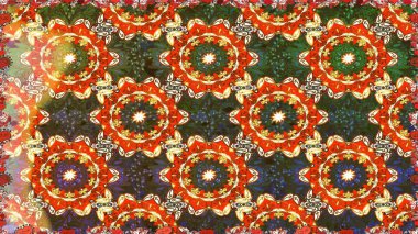 Raster illüstrasyonu. Kusursuz soyut bir arkaplan. Oriental raster klasik kahverengi ve altın desenli.