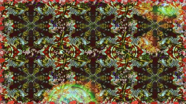 Kahverengi renkler ve altın elementler. Kusursuz altın desen. Çiçek desenli altın metal. Raster altın çiçek süsü brokar kumaş ve cam desenli..