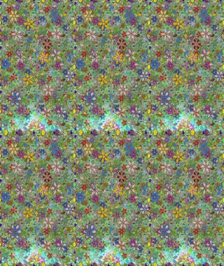 Çiçekler yeşilde ve suluboya stilinde nötr renklerde. Raster illüstrasyonunda kusursuz çiçek deseni.