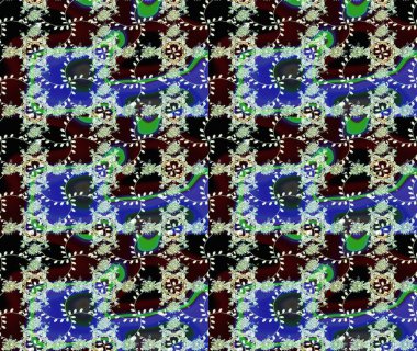 Mavi, nötr ve siyah renklerde. Raster illüstrasyonu. Anti-stres için Raster soyut şablon sayfası.