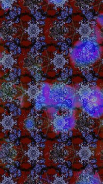 Düz Çiçek Elementleri Tasarımı. Chichi 'nin kumaş kalıbını çiz. Renkli Bahar Teması eskiz kalıbı. Raster illüstrasyonu. Çiçek deseni.