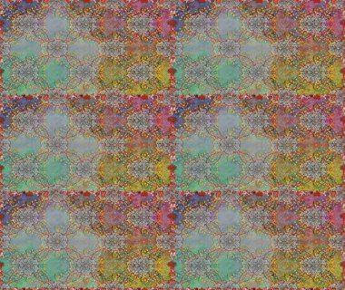 Raster illüstrasyonu. Renkli Bahar Temalı Kusursuz Arkaplan. Düz Çiçek Elementleri Tasarımı. Kusursuz çiçek deseni. Güzel kumaş deseni. Asya tekstil tarzında.