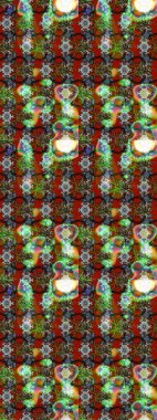 Çiçek desenli eskiz. Düz Çiçek Elementleri Tasarım Raster illüstrasyonu. Kahverengi, yeşil ve kırmızı renkte çiçekler. Renkli Bahar Teması çizim şablonu.