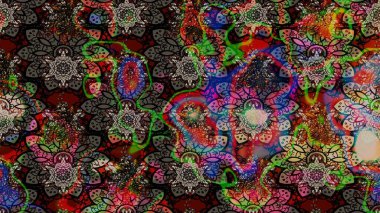 Kahverengi renkli çiçekler. Raster illüstrasyonu. Çiçek süslemeli çizim deseni.