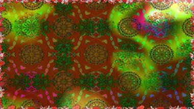 Küçük çiçekli basit, dikişsiz desen. Moda baskısı, albüm, ambalaj kağıdı ve duvar kağıdı için zarif dekoratif süslemeler. Kahverengi ve yeşil renkli şirin çiçekler. Raster illüstrasyonu.