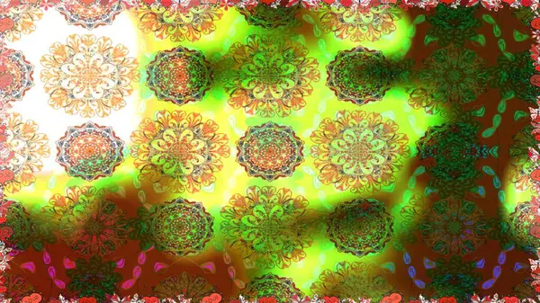 Güzel kumaş deseni. Düz Çiçek Elementleri Tasarımı. Raster Illustrasyon 'da moda olmayan çiçek deseni. Renkli Yaz Temalı Kusursuz Arkaplan.