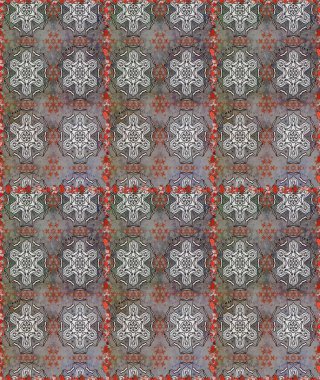 Karalama çiçeği. Renkli Bahar Temalı Kusursuz Arkaplan. Zentangle soyut çiçekleri. Raster illüstrasyonu. Düz Çiçek Elementleri Tasarımı. Şirin kumaş deseni.