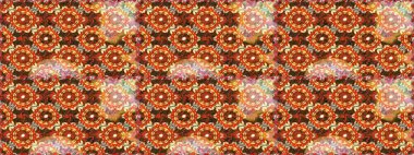 Raster oryantal süs. Kahverengi renklerde altın desenler ve altın elementler. Kusursuz altın desen.