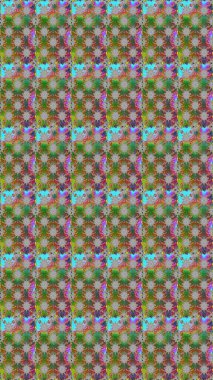 Elle boyanmış suluboya, dikişsiz çiçekler ve bitkiler. Yeşil ve gri renkte çiçekler.