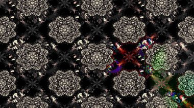 Tomurcukları papatya çiçekleri olan sevimli bir çiçek deseni. Eskiz geçmişi. Raster illüstrasyonu. Kumaş, tekstil, duvar kağıdı baskısı için. Eski usul. Miles Fleur, dandik süs.