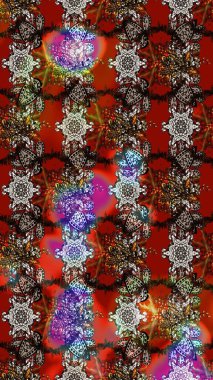 Tekstil, kumaş, kapaklar, duvar kağıtları, baskı, naylon, koleksiyon defteri, örgü, dekupaj için güzel bir eskiz. Millefleur 'lar. Küçük kahverengi, kırmızı siyah ve çiçeklerle oldukça eski bir besin torbası deseni..