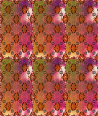 Kahverengi ve pembe renkte çiçekler. Renkli Bahar Temalı, pürüzsüz bir arka plan. Düz Çiçek Elementleri Tasarım Raster illüstrasyonu. Çiçekli, suluboya desenli kusursuz çiçek deseni.