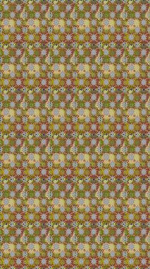 Çiçeklerle suluboya desenli çiçek deseni. Raster illüstrasyonu. Kahverengi ve gri renkli Asyalı tekstil.