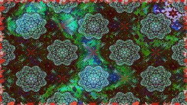 Moda baskısı. Suluboya kusursuz desen. Dekorasyon ve tasarım için güzel bir desen. Eski model. Çiçeğin suluboya çizimlerinin zarif deseni.