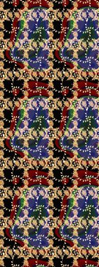 Raster. Zarif, parlak ve eskiz siyah çiçek desenli tasarım. Sabıka baskıları, bebek kıyafetleri, duvar kâğıtları, paket kutuları vb..