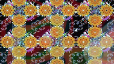 Çiçekli karalama şeklinde Raster çiçek deseni. Nazik, narin çiçek arkaplanı. Sarı renkte çiçekler.