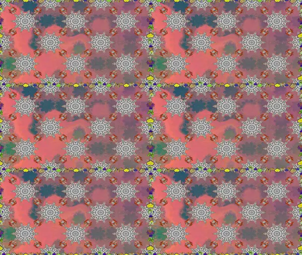 Pembe ve gri renklerde bahar çiçekleri. Raster illüstrasyonu. Çiçek ve yapraklı karalama şeklinde Raster çiçek deseni.