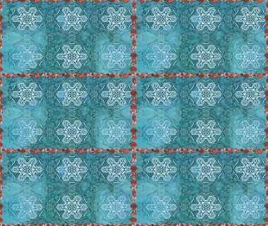 Soyut etnik raster kusursuz desen. Kabile sanatı boho baskısı, klasik çiçek arkaplanı. Arkaplan dokusu, duvar kağıdı, mavi ve nötr renklerde çiçek teması.