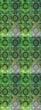 Barok tarzında altın çiçekli süs. Altın çiçekli, pürüzsüz desen. Damask arkaplanı. Yeşil renklerdeki altın element.