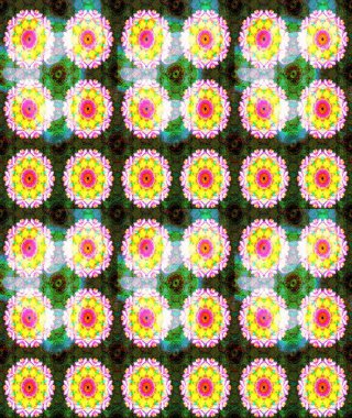 Raster - stok. Yeşil çiçekli eskiz deseni, suluboya çiçek deseni, sevimli çiçek, duvar kağıdı, kart veya kumaş için fayanslı.