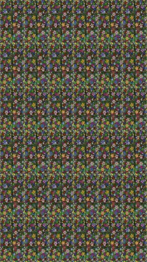 Yeşil ve gri renklerde. Raster illüstrasyonu. Çiçekli güzel suluboya desen.