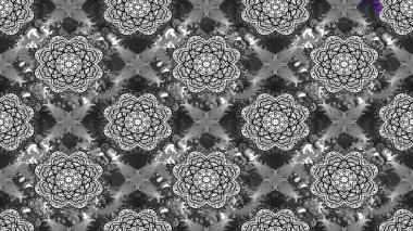 Düz Çiçek Elementleri Tasarımı. Sevimli çiçek raster deseni. Gri renkli çiçekler. Renkli Bahar Teması çizim şablonu.