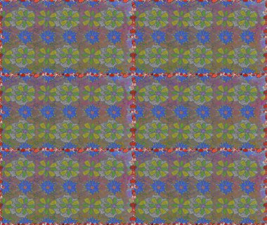 Bahar mevsimi. Gri ve yeşil renkli çiçekler. Raster dikişsiz şirin çiçek deseni. Tatil havası. Nazik romantik baskı.