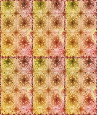 Bej ve kahverengi renkli çiçekler. Kumaş desenli papatya çiçekleri ayrıntıları.