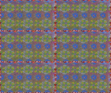 Bahar mevsimi. Gri ve yeşil renkli çiçekler. Raster dikişsiz şirin çiçek deseni. Tatil havası. Nazik romantik baskı.