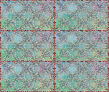 Kusursuz çiçek deseni. Asya tekstil tarzında. Raster illüstrasyonu. Raster illüstrasyonu. Mavi ve nötr renkte çiçekler.