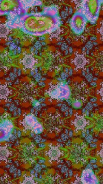 Raster Şirin kumaş deseni. Düz Çiçek Elementleri Tasarımı. Eskiz klasiği. Renkli Bahar Teması çizim şablonu.