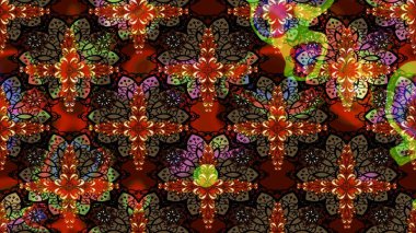 Kahverengi ve siyah renkte etnik çiçeklerle süslenmiş zarif bir eskiz şekli. Raster Çiçek İllüstrasyon Şirin Tekstil.